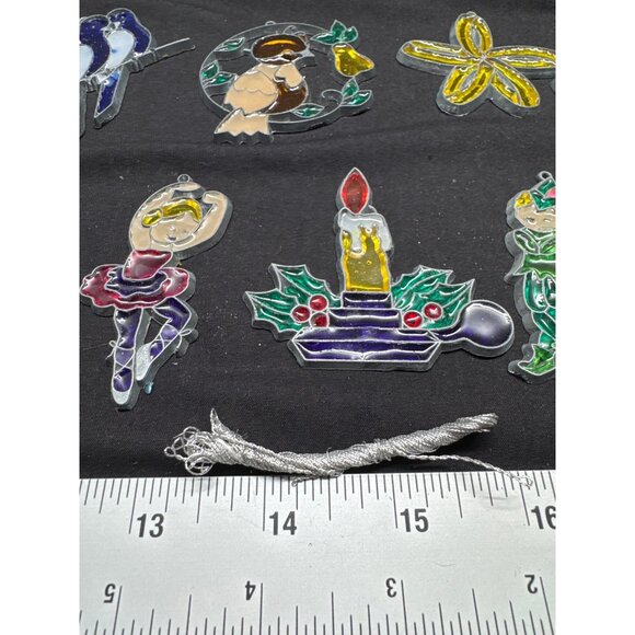 Set Of 21 Stained Glass-Style Christmas Ornaments With Holiday Figures & Shapes - Picture 9 of 9